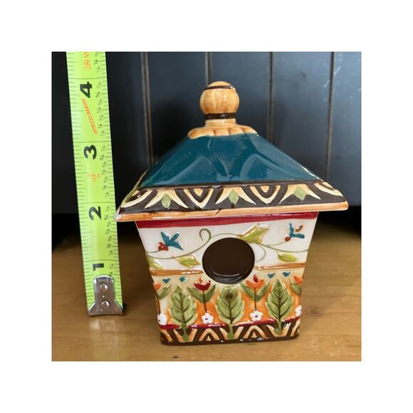 Fitz & Floyd Birdhouse, Figurine, Trinket Box, Decor, Floral, Fall, Leaf - Picture 7 of 8